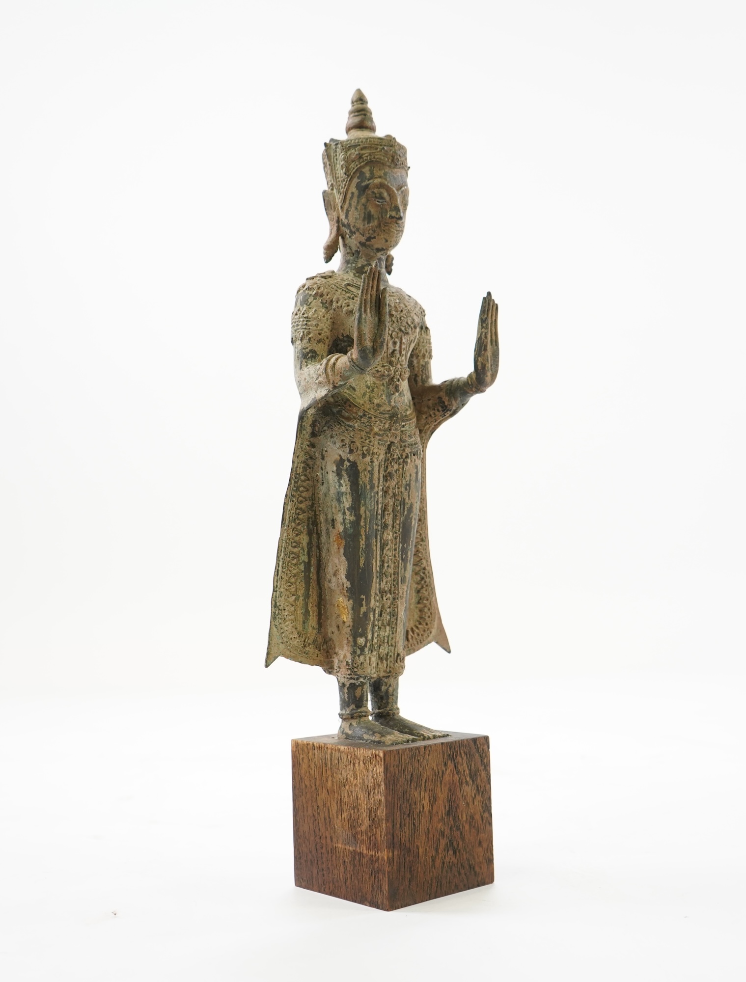 A Thai bronze figure of standing Buddha, 19th century